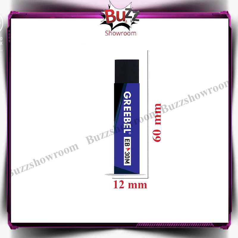 Penghapus Greebel Kecil Eraser Hitam Putih Panjang
