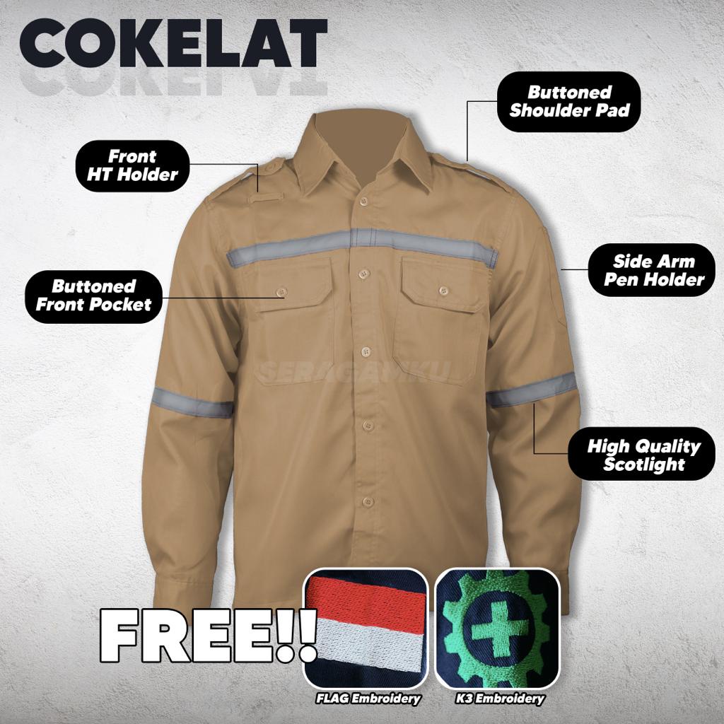 Wearpack Safety Cokelat Werpack Atasan Kemeja Baju Kerja Murah Seragamku