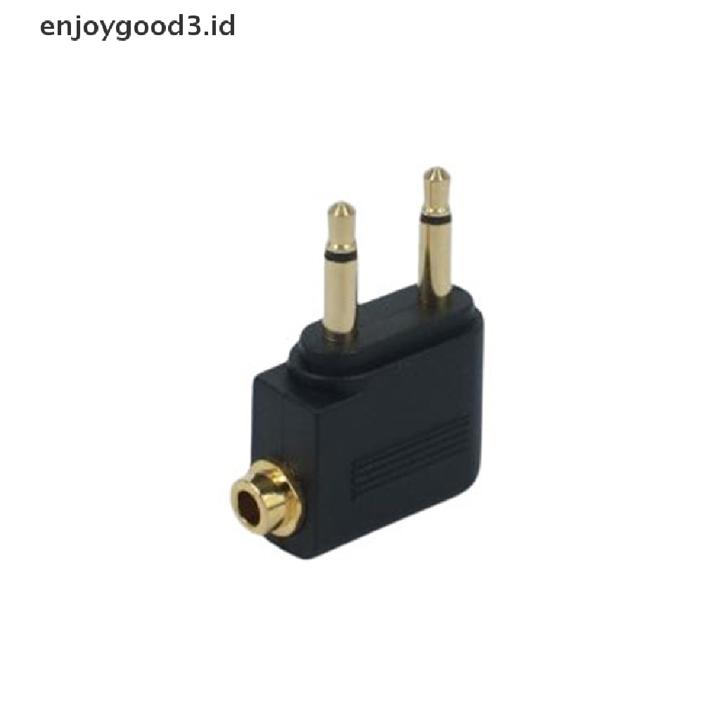 【 Rready Stock 】 Gold Plated 3.5mm Jack Audio Headphone Converter Adapter For Airline Airplane Travel Earphone Mono Audio Converter Travel Jack Plug （ ID ）