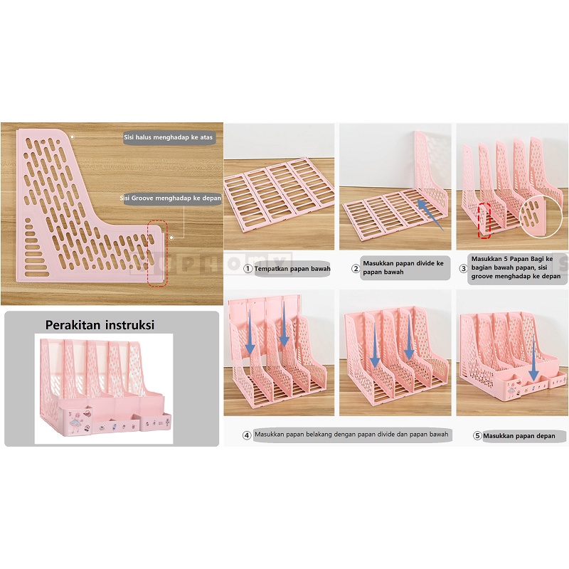 Desktop organizer Rak Buku Rak Penyimpanan file organizer Box File Rak pena