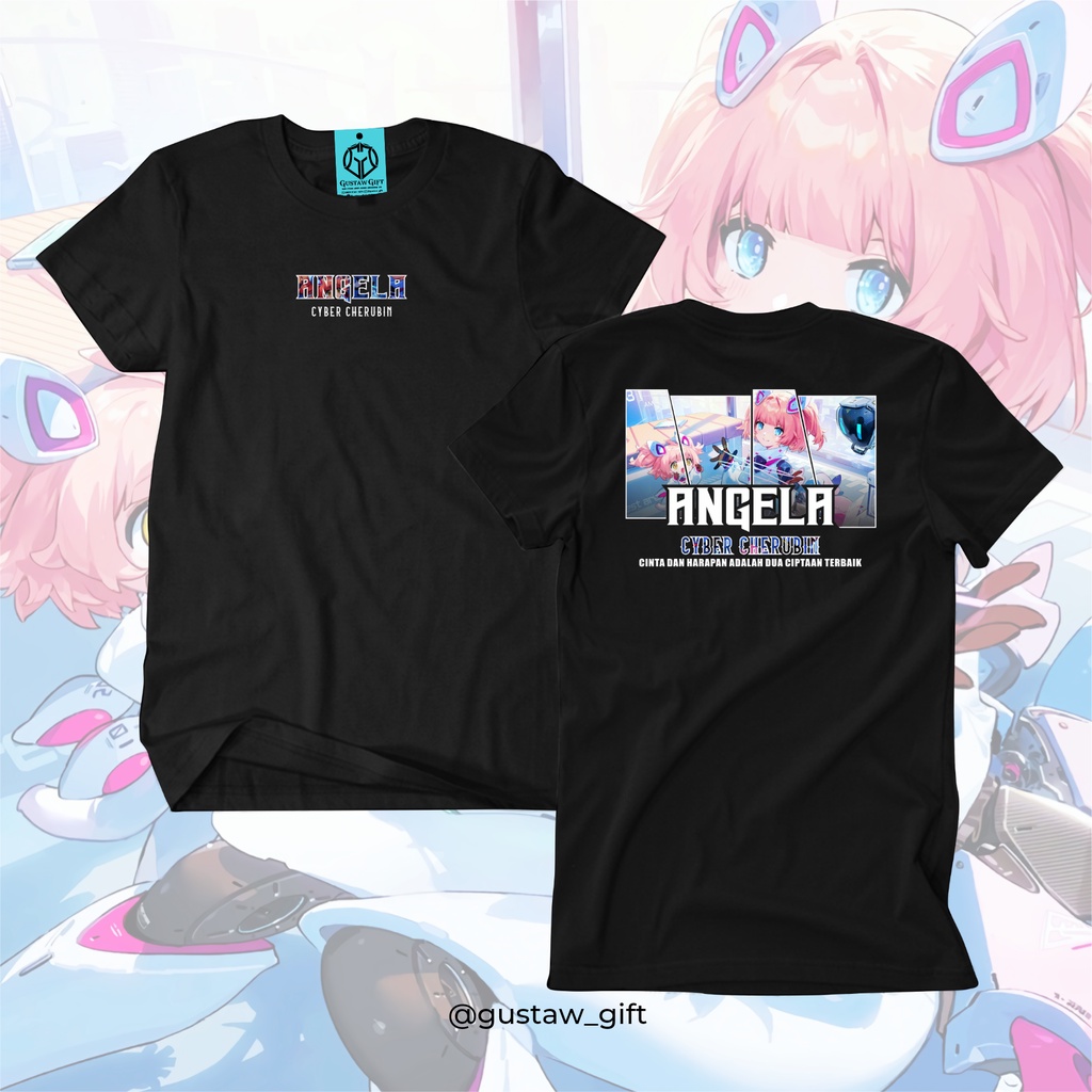 GG T-Shirt ANGELA Aspirant Skin Cyber Cherubin Mobile Legends Kaos Custom Katun Slim-fitting