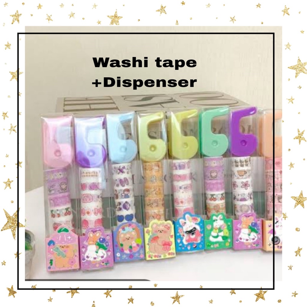 

1 SET SOLATIP WASHI TAPE MINI DAN DISPENSER MINI ISI 8 PCS