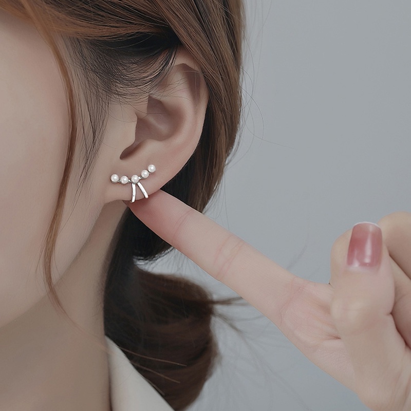 Anting Klip Telinga Mutiara Warna Emas Silver Untuk Wanita Tanpa Tindik Minimalis Fashion Perhiasan Accessorie