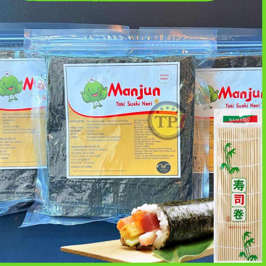 

☻ Manjun Yaki Nori 50 pcs SUSHI SEAWEED RUMPUT LAUT Korea ⅎ