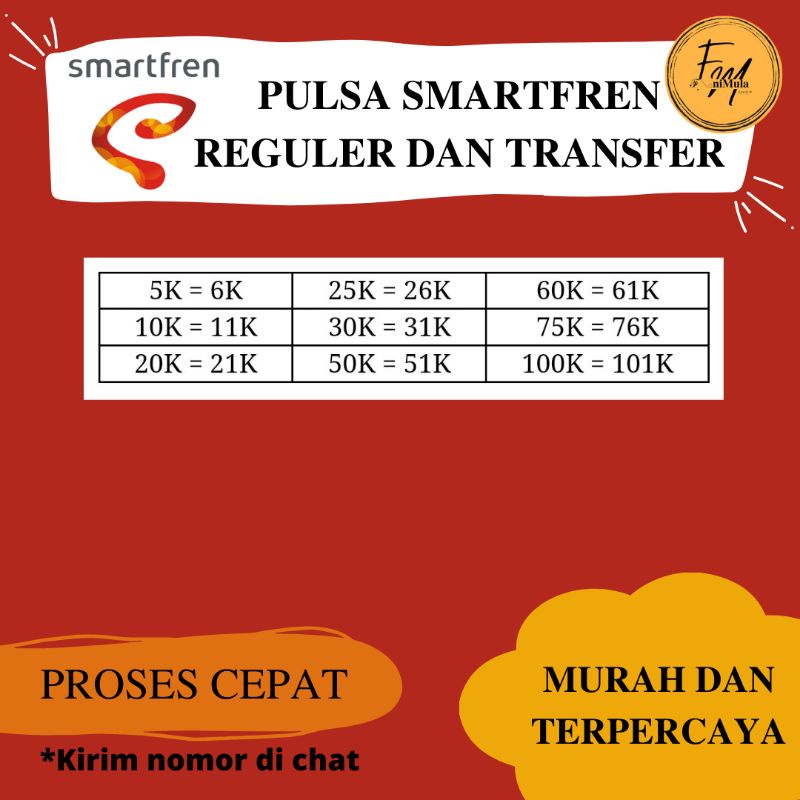 PULSA SMARTFREN MURAH TRANSFER DAN REGULER || 5K - 30K