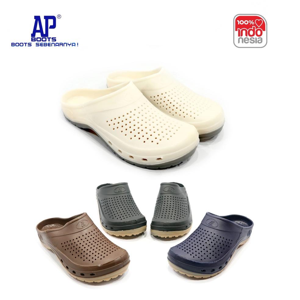 TERMURAH AP CLOGS WARNA 37-42 - SANDAL PRIA CASUAL SANDAL KARET -AP BOOTS
