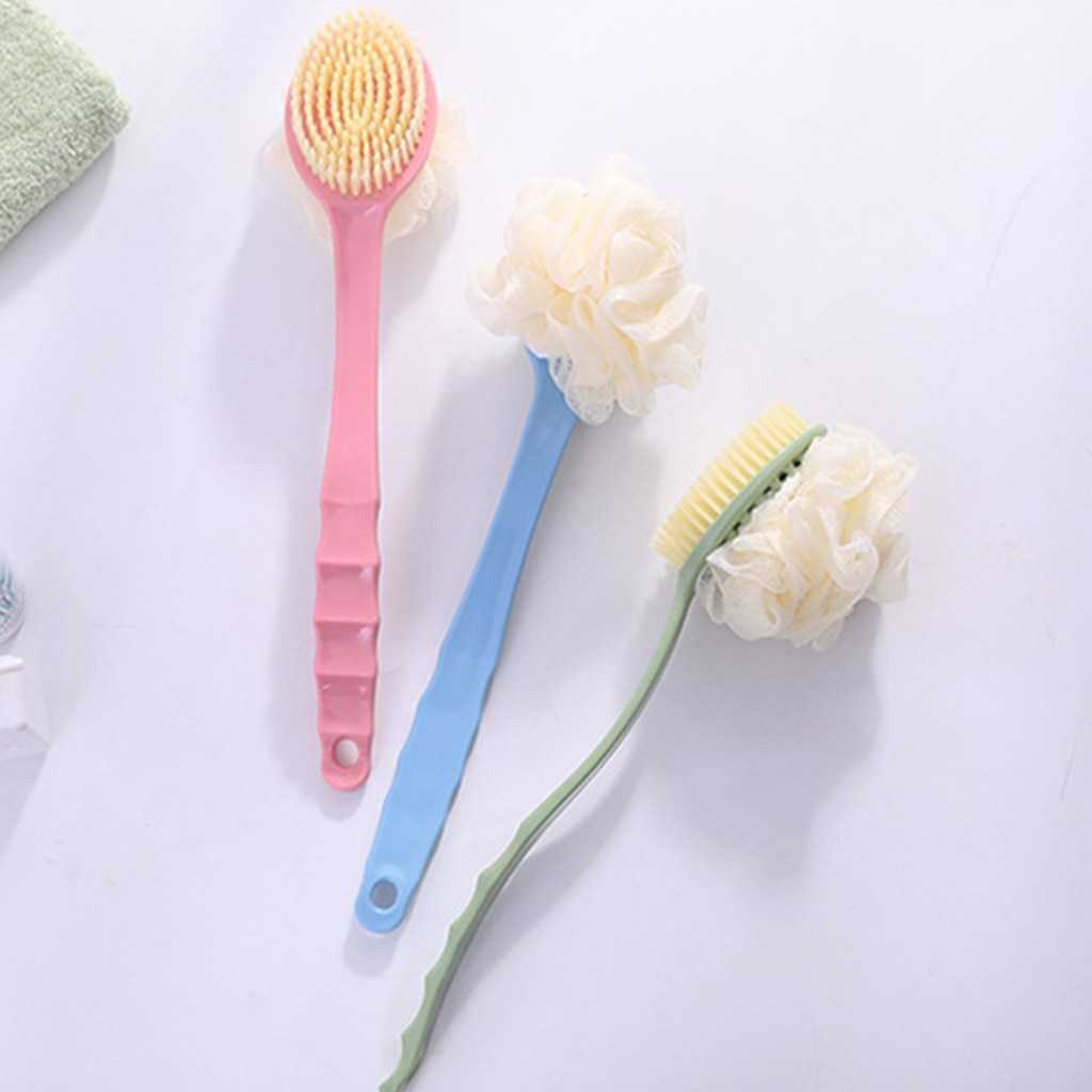 (BISA COD) FTIHSHP TREESMILE Sikat Mandi Bath Brush Back Rubbing with Shower Puff - LF73009