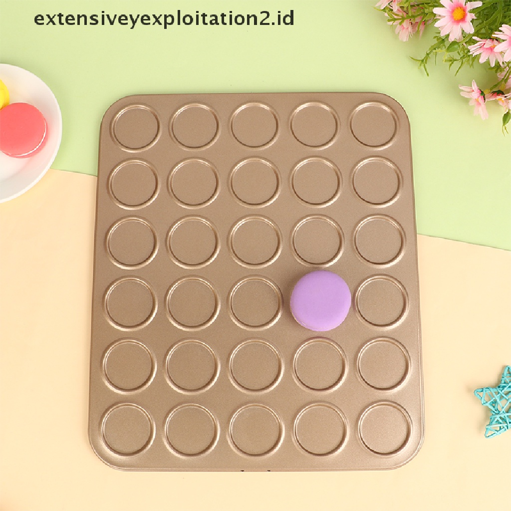 {NEW} 30lubang Macaroon Kit Carbon Steel Loyang Kue Macaron Pot Anti Lengket Baking Tray.