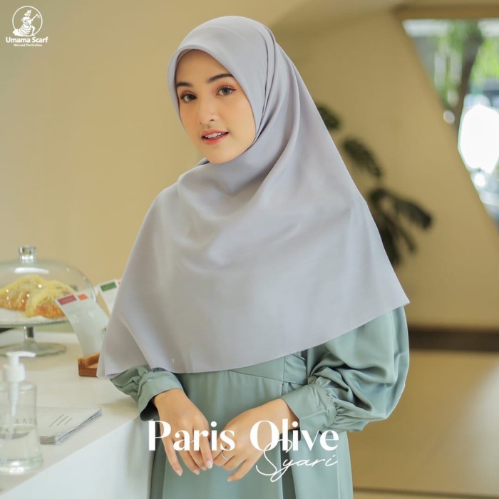 Hijab Umama Scarf kerudung PARIS OLIVE SYARI LC Premium 130 X 130
