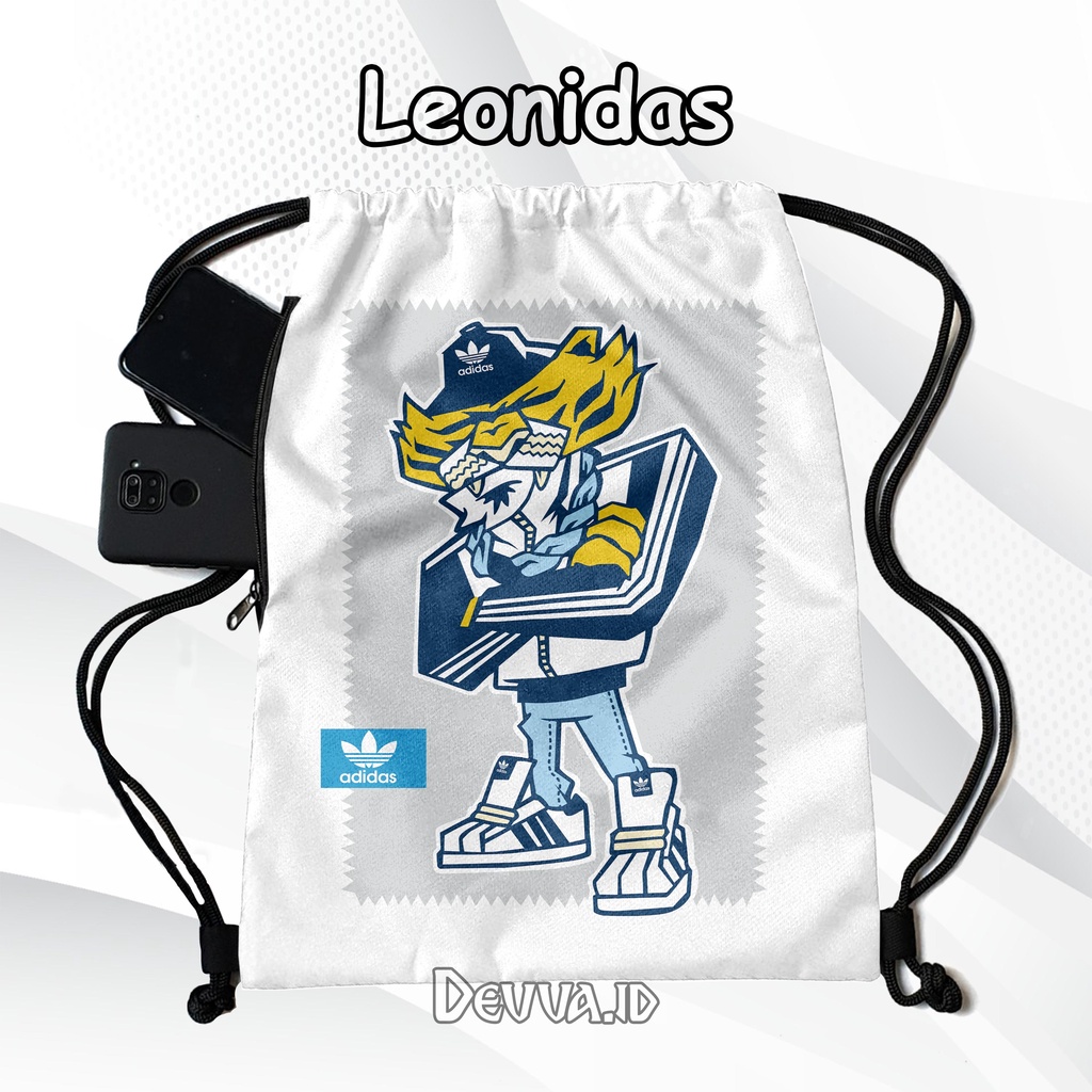 Tas Serut Anti Air String Bag Full Print Pria Dan Wanita Motif Leonidas Tas Sekolah Tas Olahraga