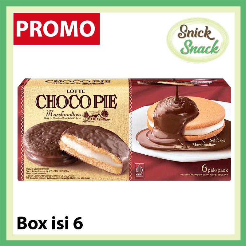 

Lotte Chocopie Marshmallow Coklat Box isi 6s Pai Cokelat Marsmallow Lembut