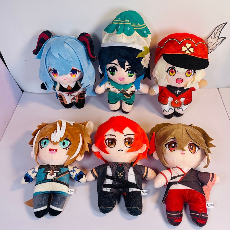 20 cm Anime Game Genshin Impact Plush Doll Mainan Ganyu Hu Tao Xiao Lucu Lembut Boneka Bantal Mainan Anak