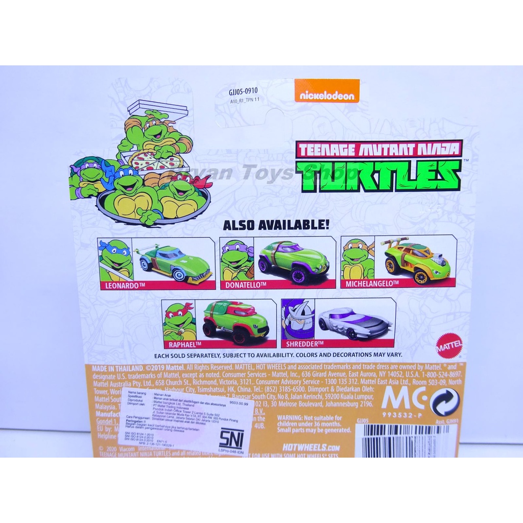 Hot Wheels Character Cars Ninja Turtles Michelangelo