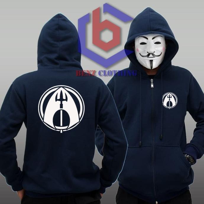 Jaket Hoodie Sweater Aquaman Outerwear Pria Wanita Zipper Resleting Depan Polos Sablon Polyflek Kore