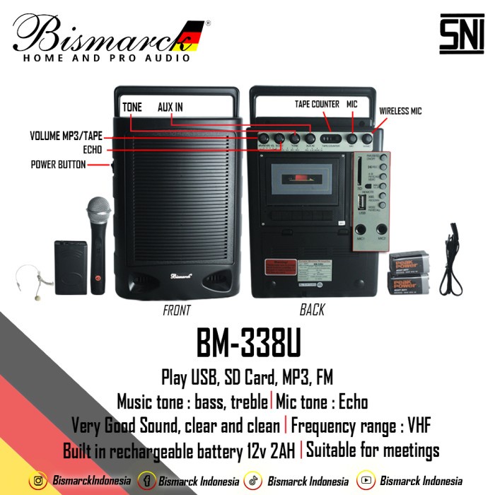 Portable Wireless Amplifier BM-338U