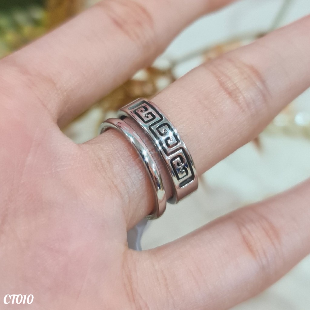 PGX Cincin Titanium Couple Tunangan Aksesoris Fashion Perhiasan Anti Karat - CT010