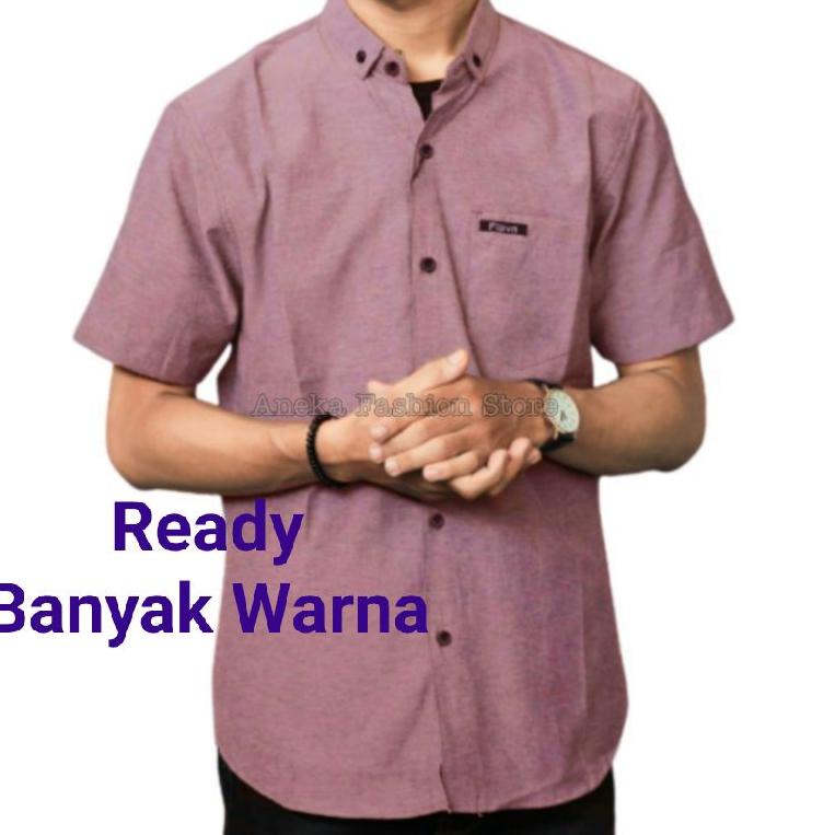 HARGA BERSAHABAT KEMEJA PRIA LENGAN PENDEK/KEMEJA DUSTY UNGU PURPLE
