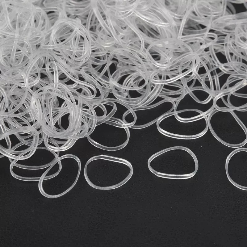 [Unggulan] Karet Gelang Rambut Mini Dengan Kotak/Tas Karet Rambut Elastis Wanita Perempuan Ikatan Ikat Ponytail Holder Ikat Rambut 1000pcs/pack Rambut Transparan Tali Elastis Rubber Band