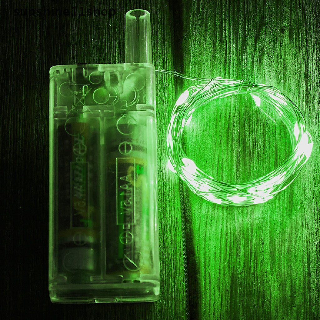 Sho New 2tempat AA Box AA Dengan Saklar New Year Lampu Natal LED Bercahaya Warna Warni Laser Emitg 3M Wire String Light N