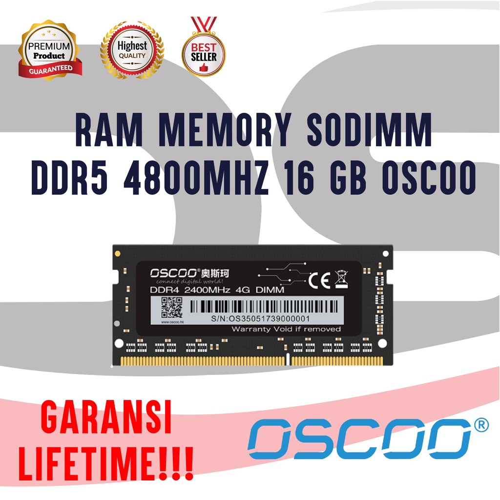 RAM MEMORY LAPTOP SODIMM DDR5 16GB 4800MHz OSCOO