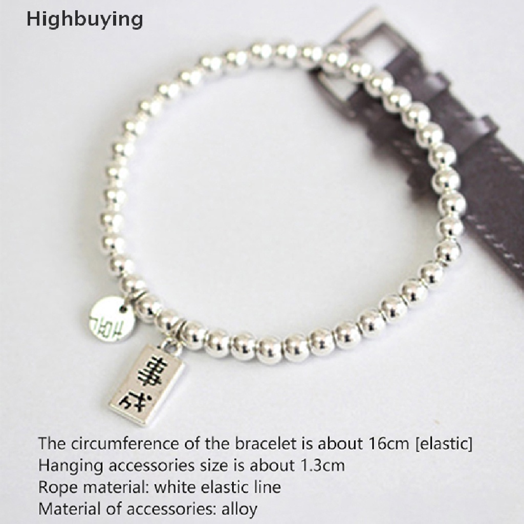 Hbid Gelang Manik-Manik Bulat Fashion Warna Perak Sederhana Untuk Wanita Gadis Punk Hip-Hop Trendi Aksesoris Perhiasan Hadiah Pasangan Perhiasan Glory