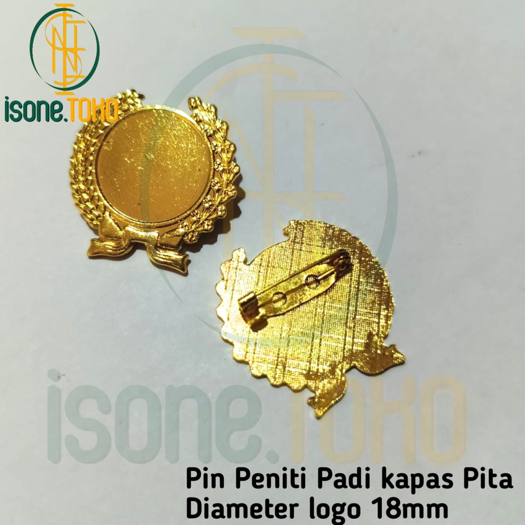 Pin Custom Logo Padi Kapas Pita 18mm Pin Kegiatan Organisasi Pin Peniti