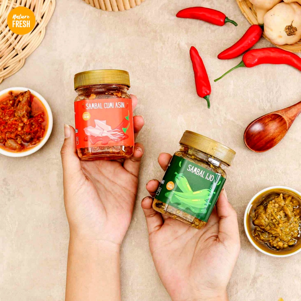 Nature Fresh Sambal Premium Sambal Bawang - Teri - Ijo - Cumi Chili