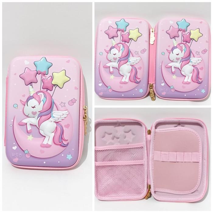 

Tempat Pensil Anak Perempuan Unicorn Btg 3D Timbul Import Hardcase