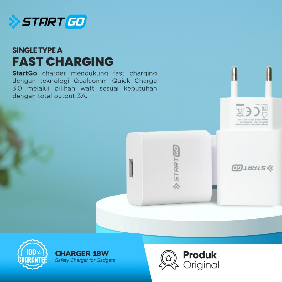 StartGO Travel Adaptop charger 18watt single port