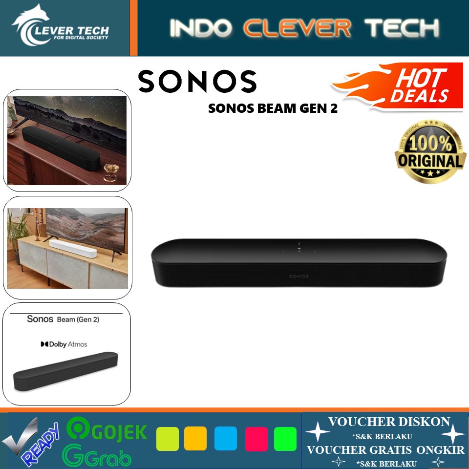 Sonos Beam Gen 2 Soundbar With Dolby Atmos