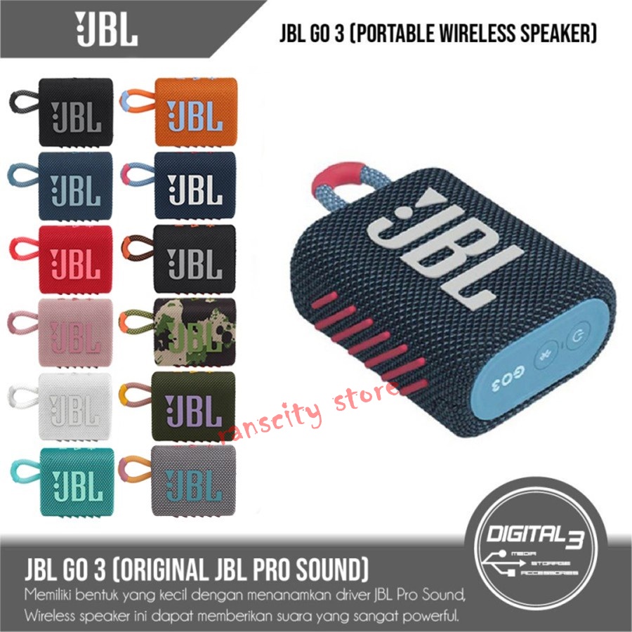 SPEAKER BLUETOOTH JBL JBL GO 3 Bluetooth Wireless Speaker Waterproof