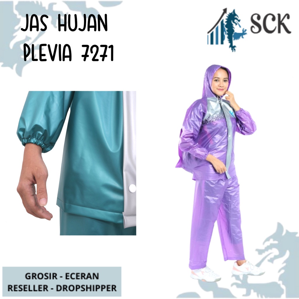 Jas Hujan PLEVIA 7271 Pria Wanita Tristar Dewasa [Backpack] / Mantol / Jas Hujan Plevia - sckmenwear GROSIR