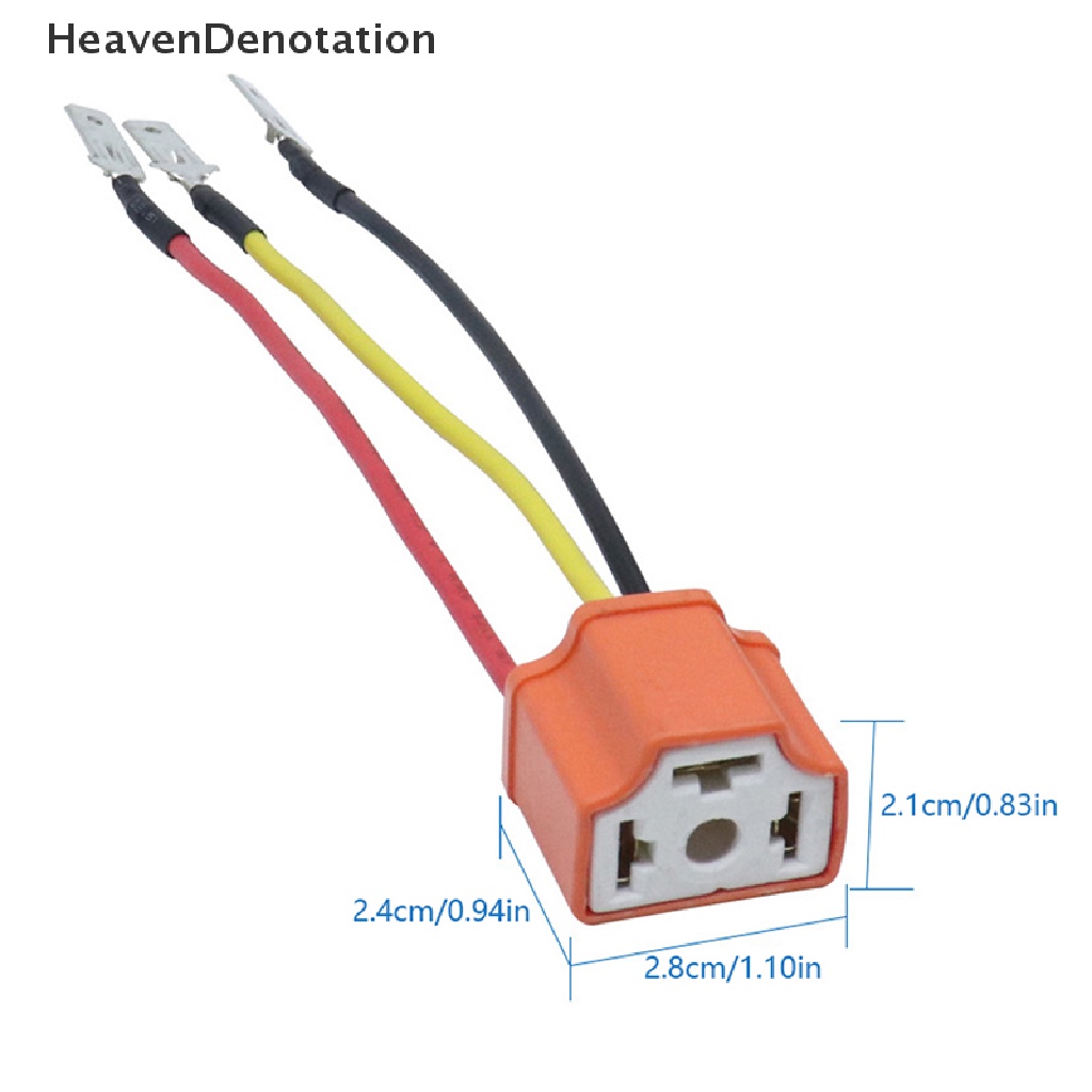 [HeavenDenotation] H4 Lampu Kepala Mobil LED Keramik Bohlam Holder Extension Wire Haen Adaptor HDV