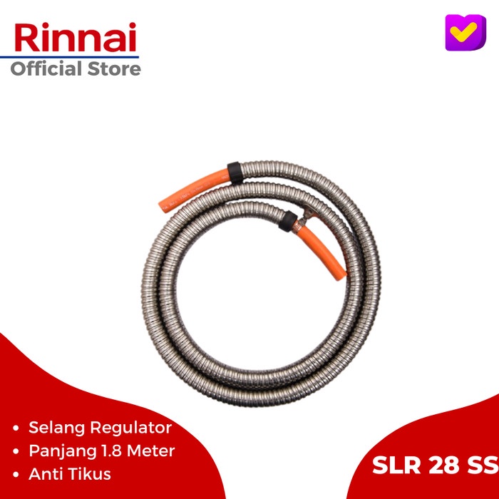 RINNAI Selang Regulator 1,8 Meter  SLR 28 SS / Selang Gas 1.8 Meter