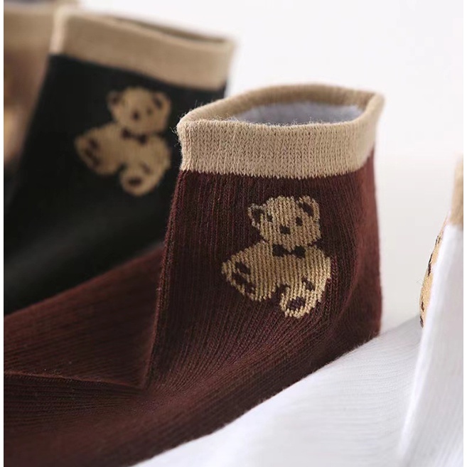 BAJ Kaos Kaki Wanita Korea Motif Beruang Kaos Kaki Pendek Bear Semata Kaki SS217 Socks Karakter Ankle Socks Korean Model Simple Cute SS217