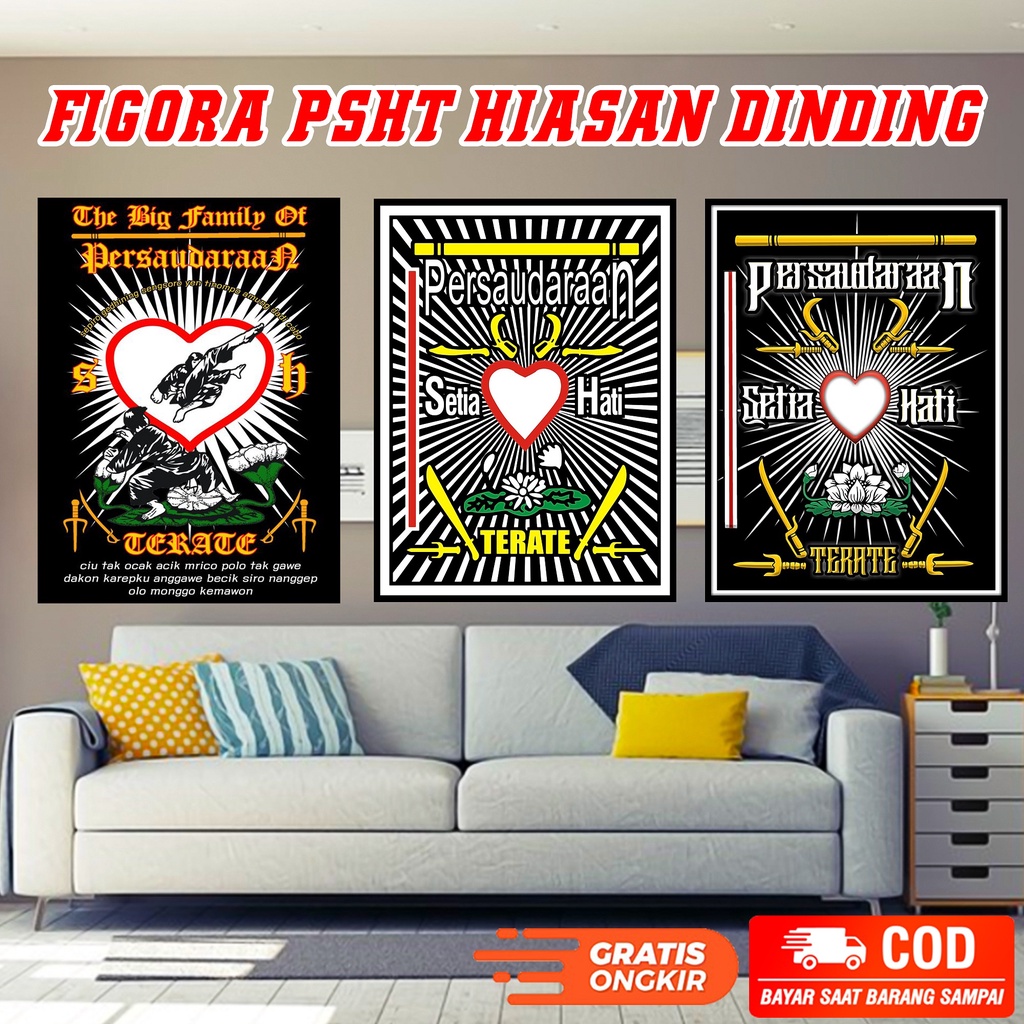 FIGORA PSHT BESAR UKURAN 30x40 cm - BAHAN KAYU MDF