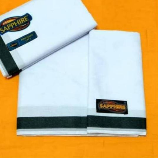 ✥ SARUNG SAPPHIRE PUTIH POLOS ➢