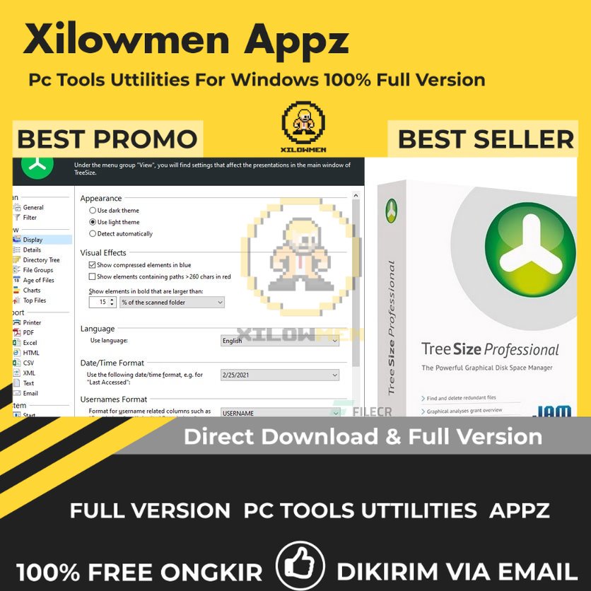 [Full Version] TreeSize Professional Pro PC Tools Software Utilities Lifetime Win OS - Manajemen ruang disk dan analisis penggunaan