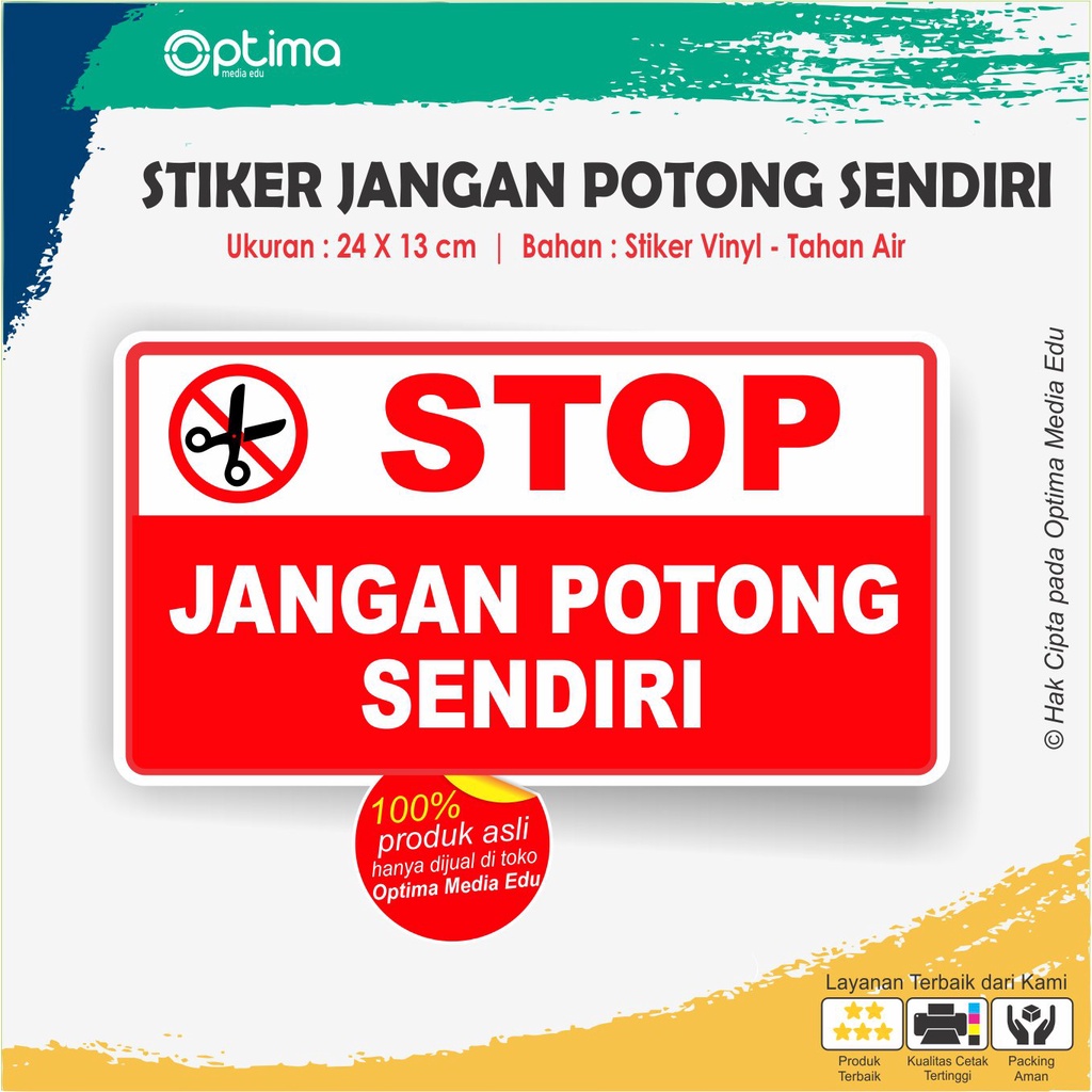 

Stiker Tulisan Stop Jangan Ptong / Gunting Sendiri
