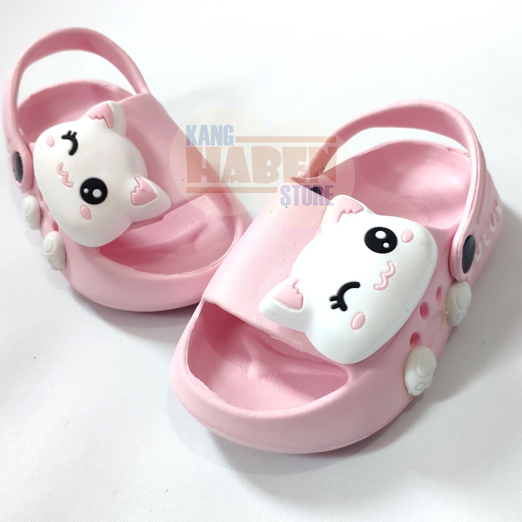 Habenkids Sandal Anak Cewek Cowok Karakter Kucing 3D Lucu 508CAT