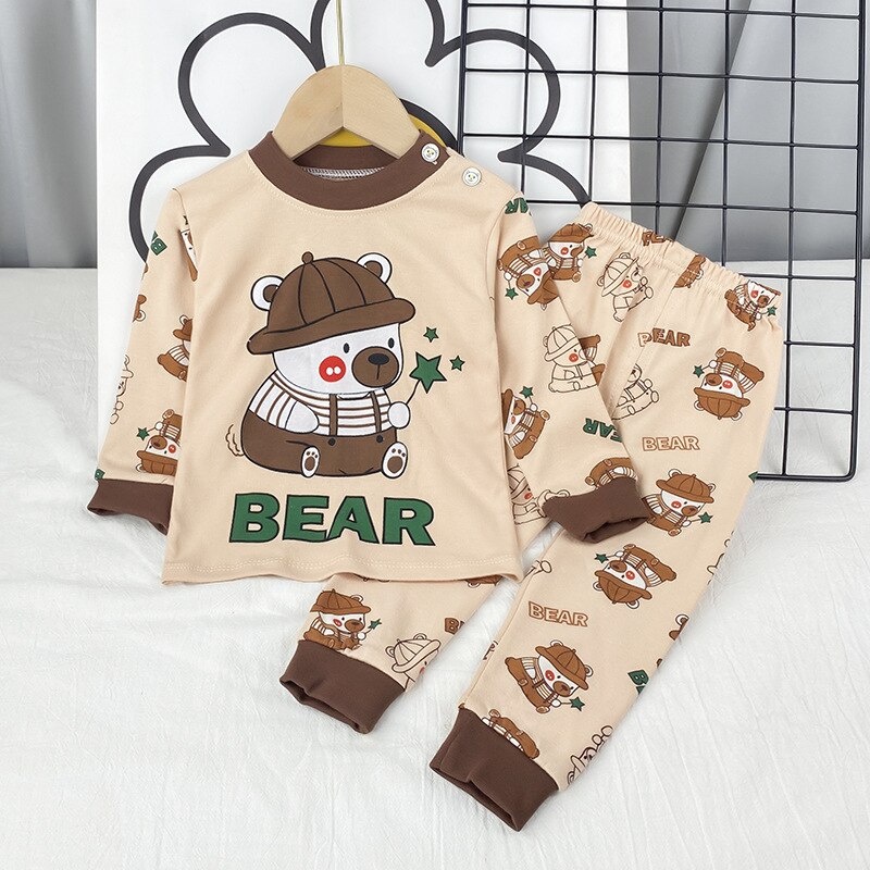 Setelan lengan panjang anak unisex lucu / baju setelan anak usia 0-2 tahun motif karakter import