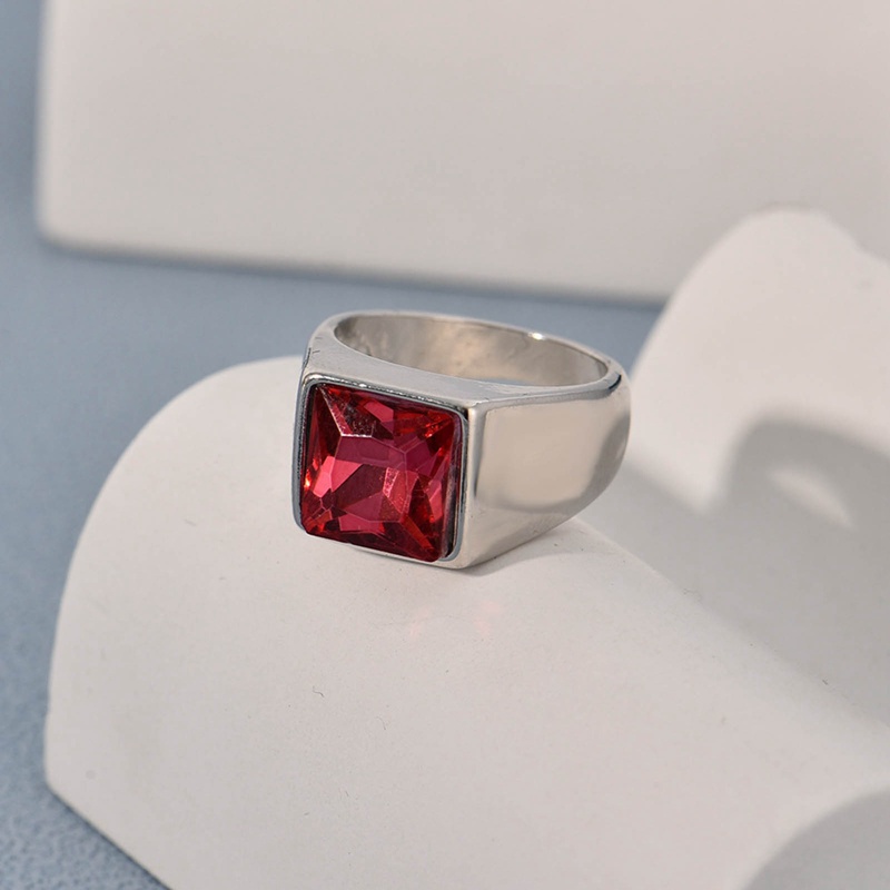 Hilang Lady Mode Baru Zirkon Persegi Wanita Cincin Dengan Paragraf Yang Sama Hadiah Ulang Tahun Paduan Cincin Perhiasan