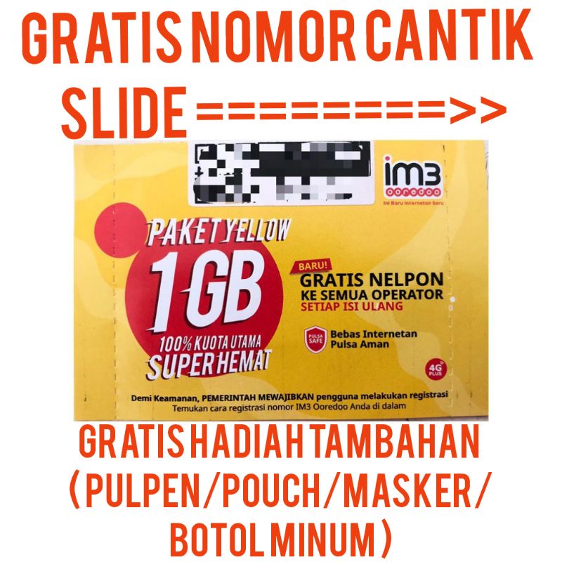 KARTU PERDANA PAKET INDOSAT IM3 150GB 3 BULAN FREE NELPON ALL OPERATOR