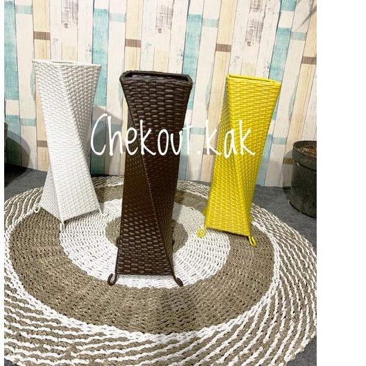 ❆ Pot rotan ulir tinggi 60cm/pot rotan sintetis/tempat payung aesthetic/pot bunga kering rayung ✱
