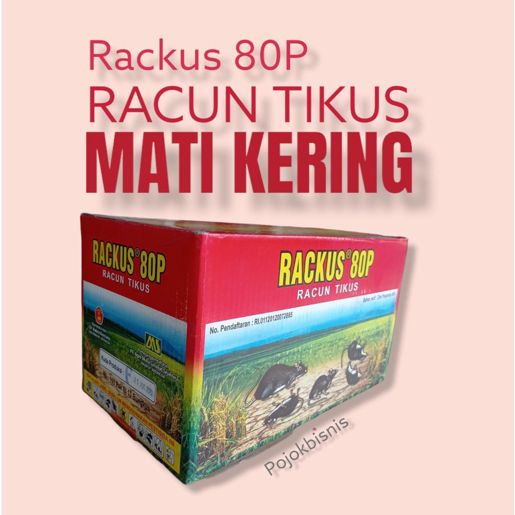 1 BOX RACUN TIKUS RACKUS 80P / PENGUSIR TIKUS SERBUK TABUR / RACUN TIKUS MATI KERING RACKUS