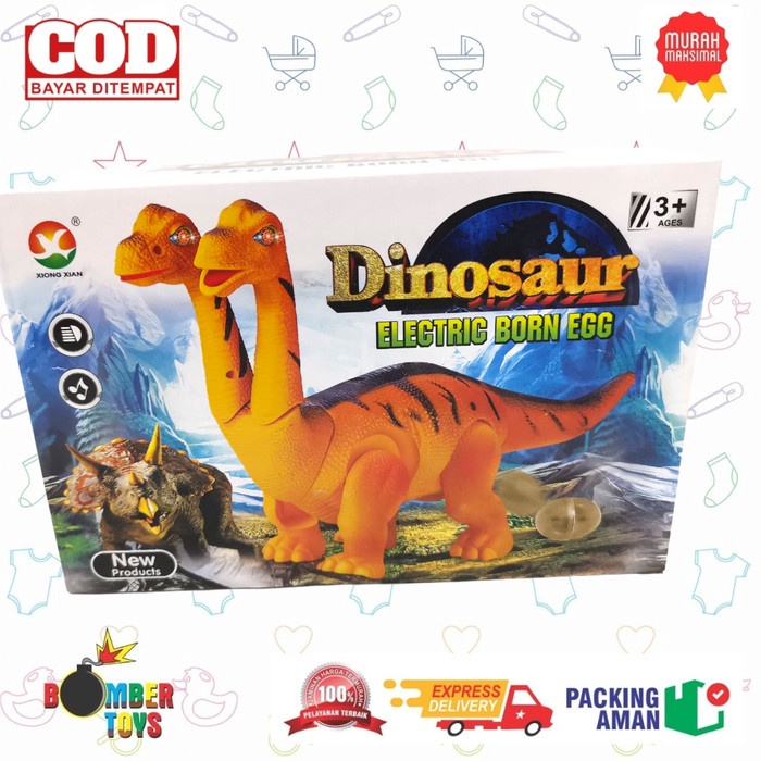 MAINAN ANAK ROBOT DINOSAURUS TELUR JALAN SUARA 2 KEPALA DINO WALKING