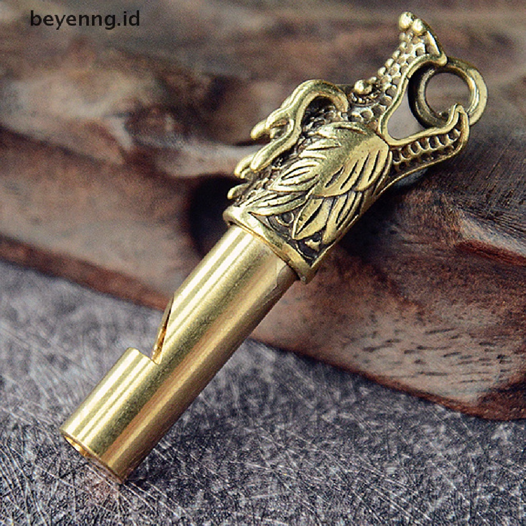 Beyen Handmade Kuningan Kepala Naga Peluit Kunci Mobil Rantai Liontin Alat Siul ID