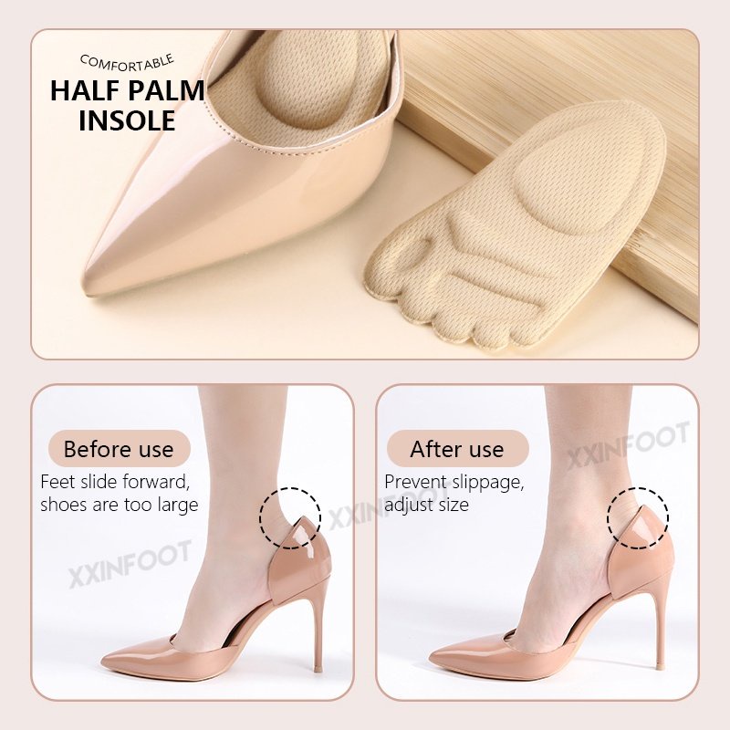 Kaki Depan Setengah Pad Sepatu Hak Tinggi Sol Sepatu Shock Cushion Sisipan Pereda Nyeri Non-slip Ukuran Dapat Disesuaikan