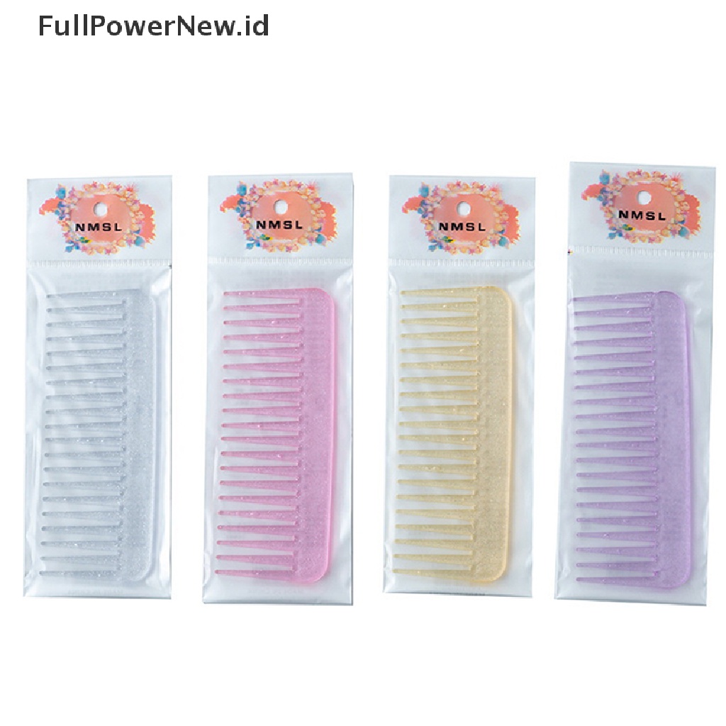 Power Color Glitter Sisir Bintang Keriting Pengering Gagang Basah Detangling Besar Wanita Styling ID