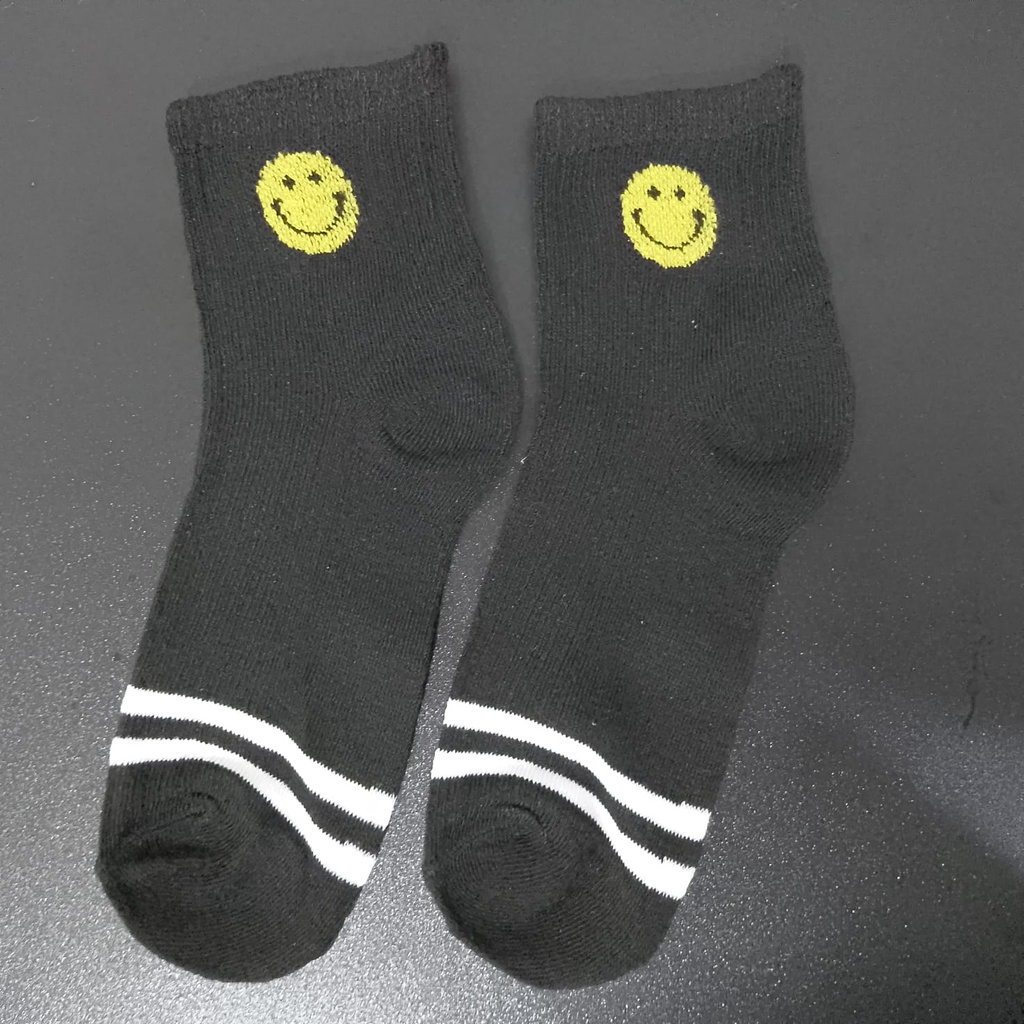 Kaos Kaki KS52 kaos Kaki Wanita Motif Emot Smile Fashion Korea